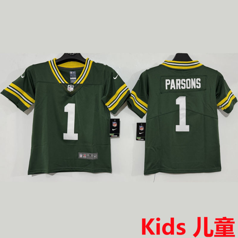 PARSONS #1 Green Bay Packers Kids NFL Jersey