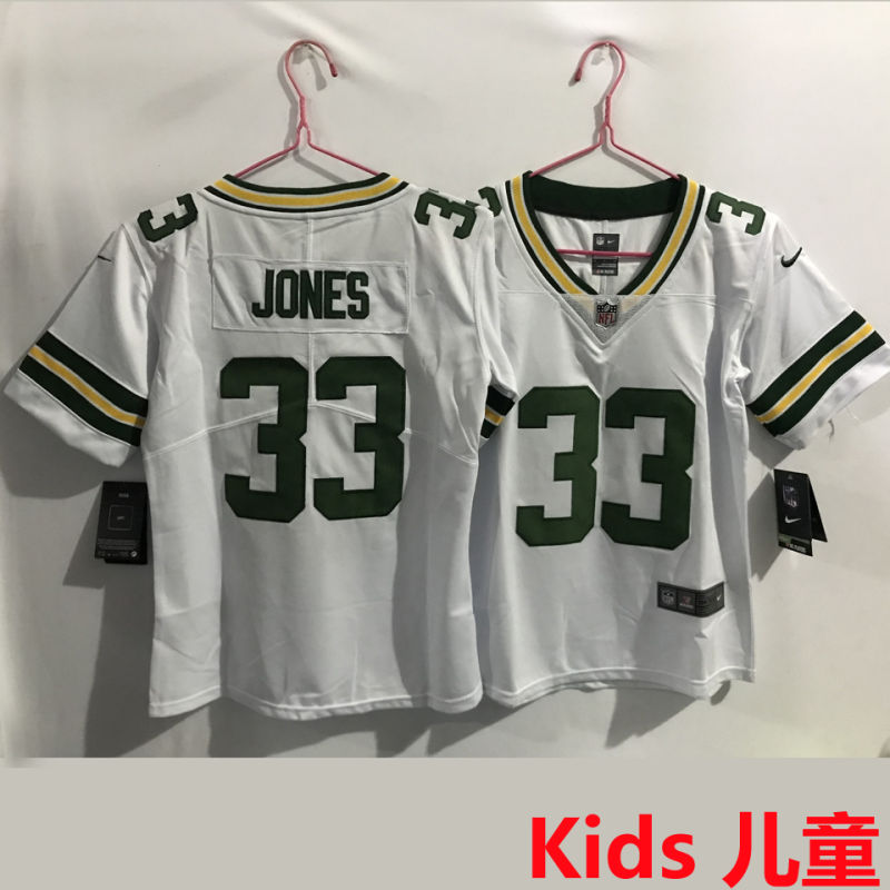 JONES #33 Green Bay Packers Kids NFL Jersey