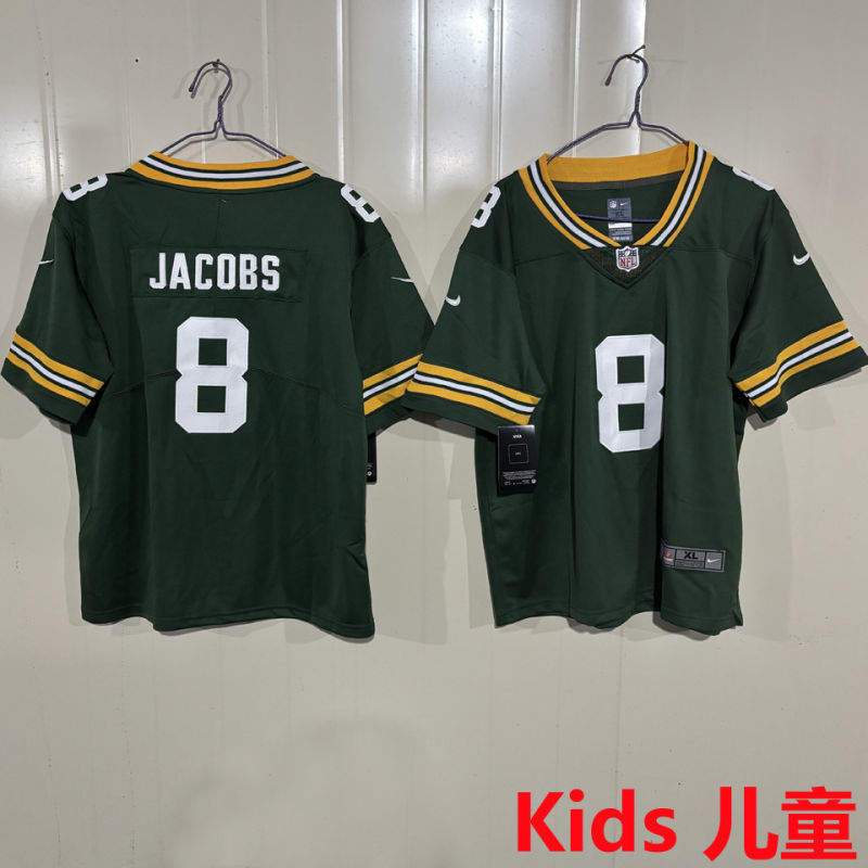 JACOBS #8 Green Bay Packers Kids NFL Jersey