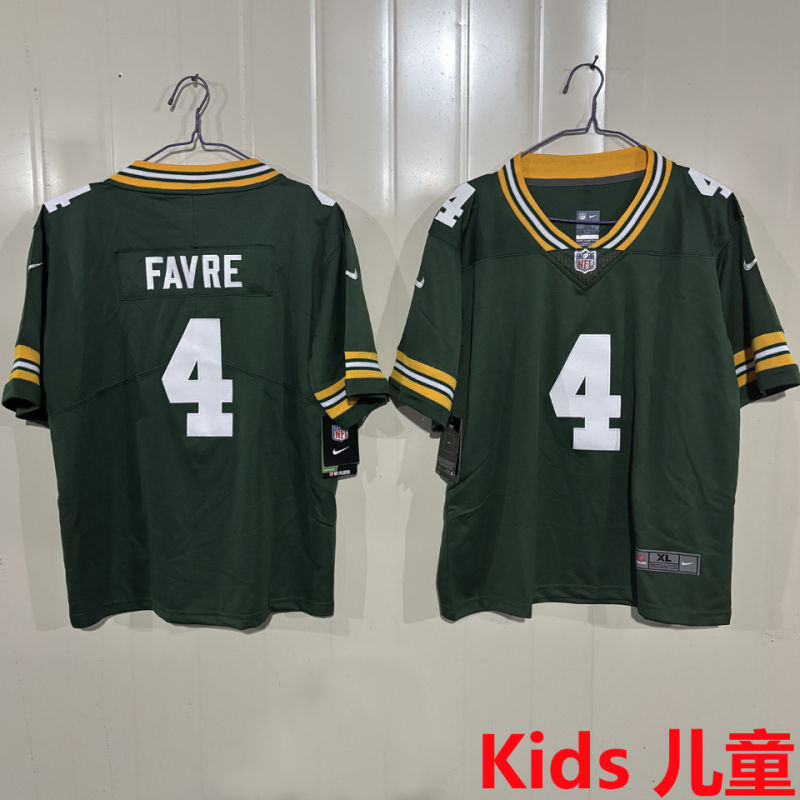 FAVRE #4 Green Bay Packers Kids NFL Jersey