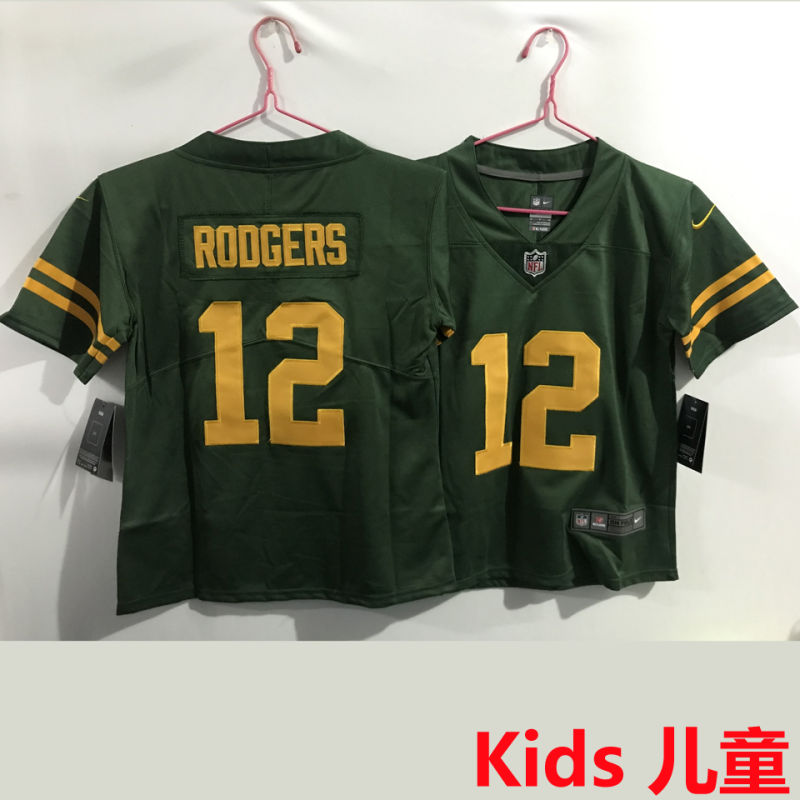RODGERS #12 Green Bay Packers Kids NFL Jersey