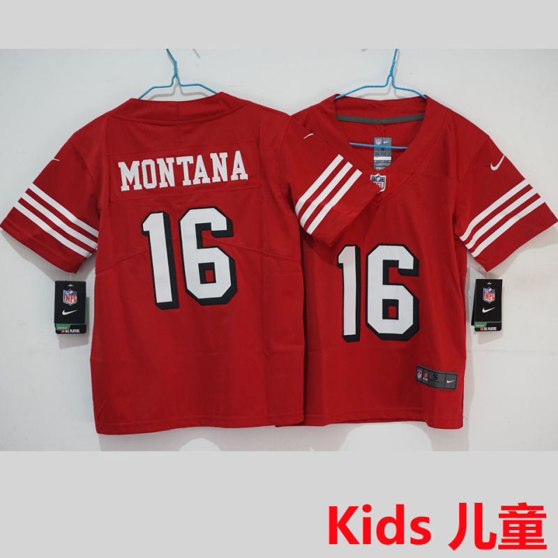MONTANA #16 San Francisco 49ers Kids NFL Jersey #49