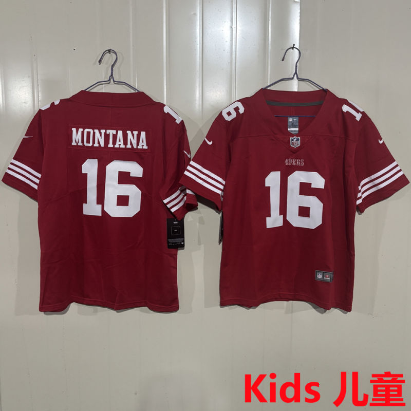 MONTANA #16 San Francisco 49ers Kids NFL Jersey #49