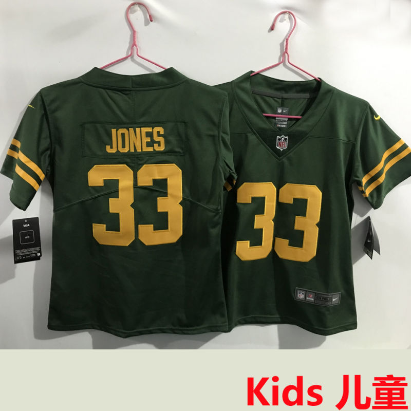 JONES #33 Green Bay Packers Kids NFL Jersey