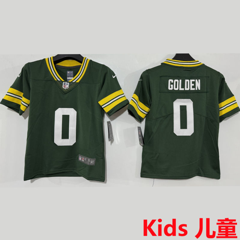 GOLDEN #0 Green Bay Packers Kids NFL Jersey