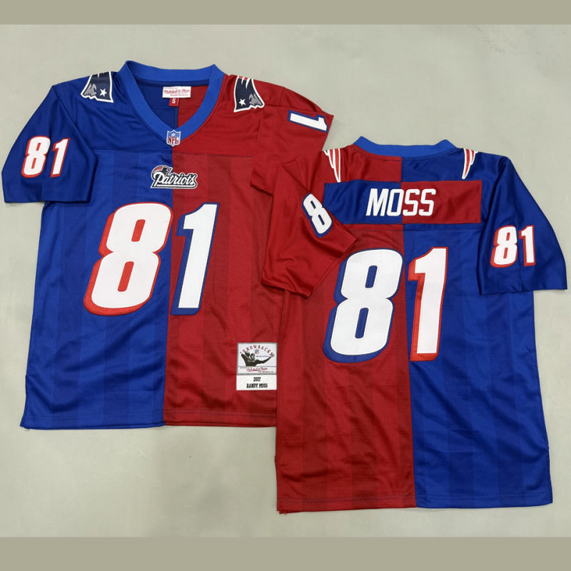 MOSS #81 Men's New England Patriots Retro NFL Jersey