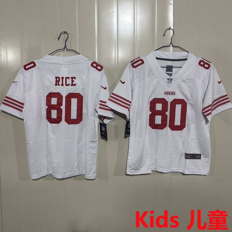 RICE #80 San Francisco 49ers Kids NFL Jersey #49