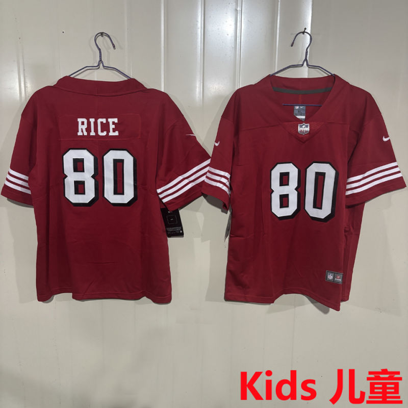 RICE #80 San Francisco 49ers Kids NFL Jersey #49