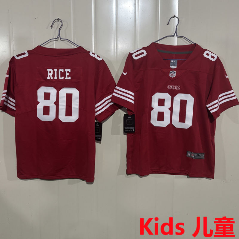 RICE #80 San Francisco 49ers Kids NFL Jersey #49