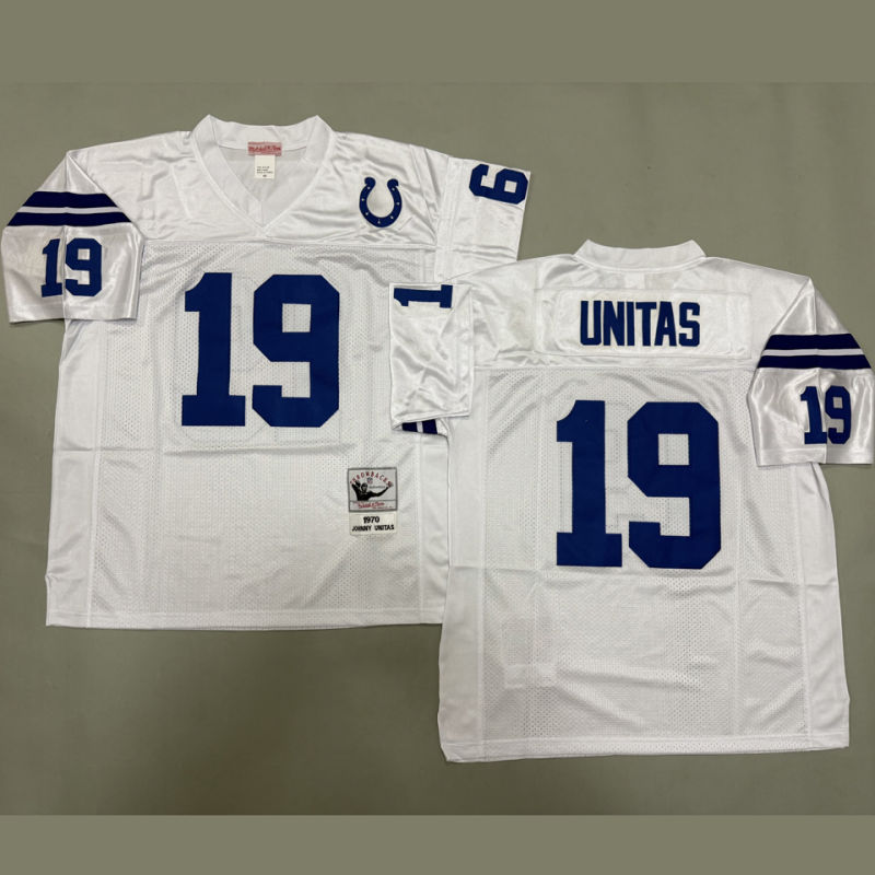 UNITAS #19 Men's Indianapolis Colts Retro NFL Jersey