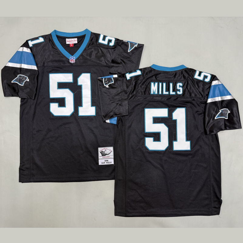 MILLS #51 Men's Carolina Panthers Retro NFL Jersey