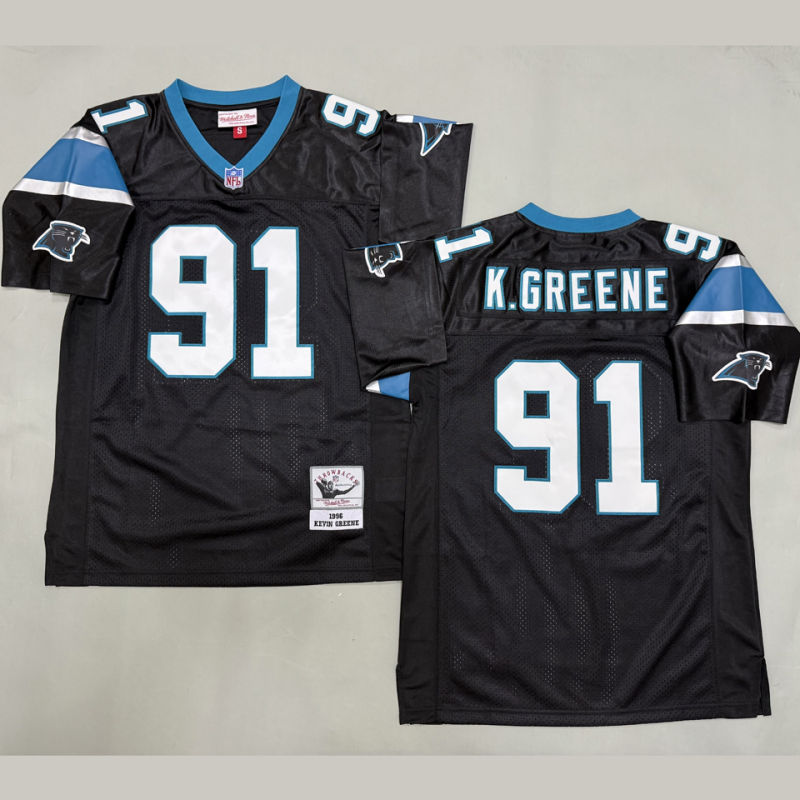 K GREENE #91 Men's Carolina Panthers Retro NFL Jersey