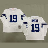 UNITAS #19 Men's Indianapolis Colts Retro NFL Jersey 小马 长袖