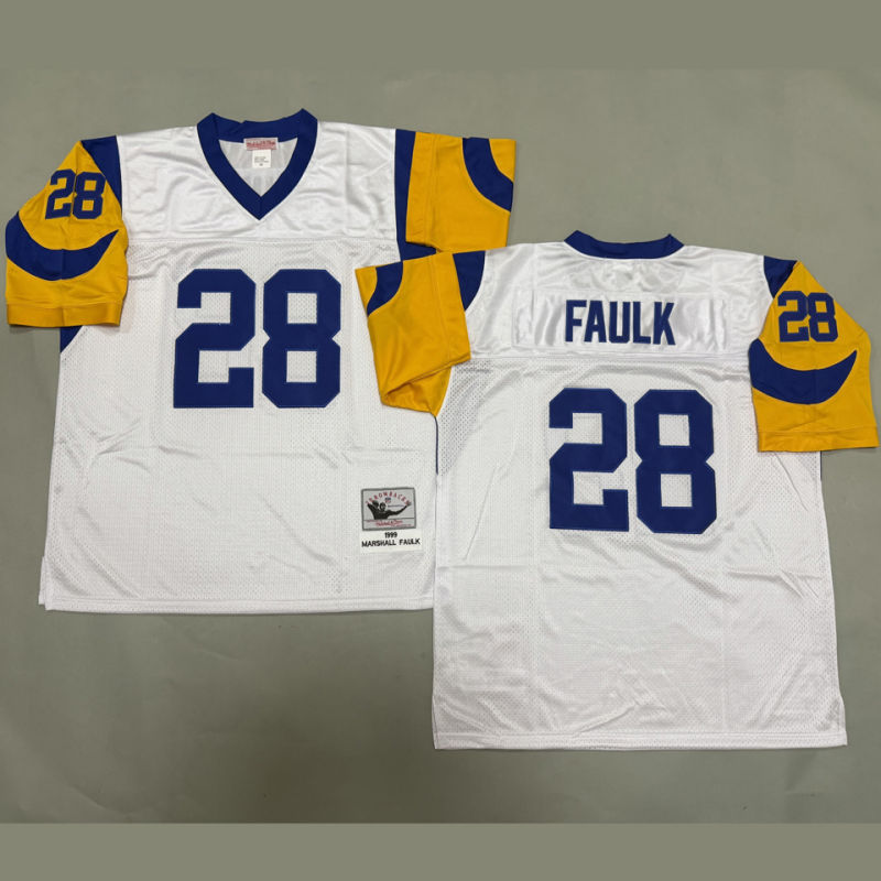 FAULK #28 Men's Los Angeles Rams Retro NFL Jersey