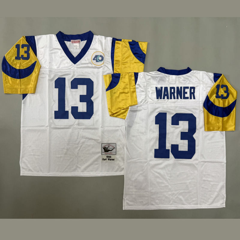 WARNER #13 Men's Los Angeles Rams Retro NFL Jersey