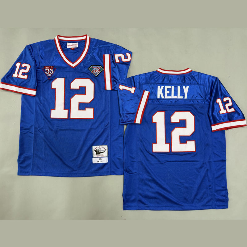 KELLY #12 Men's Buffalo Bills Retro NFL Jersey