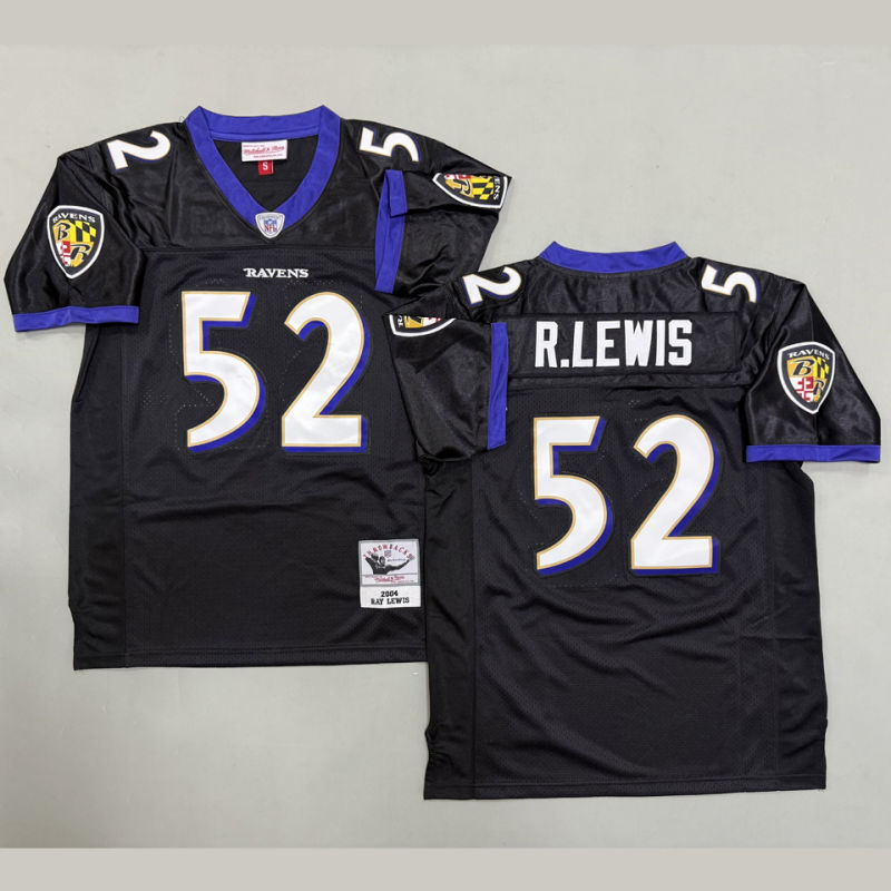 R LEWIS #52 Men's Baltimore Ravens Retro NFL Jersey