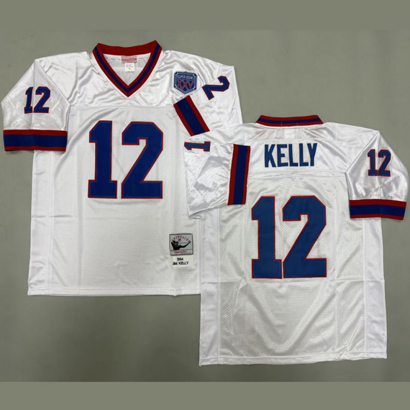 KELLY #12 Men's Buffalo Bills Retro NFL Jersey