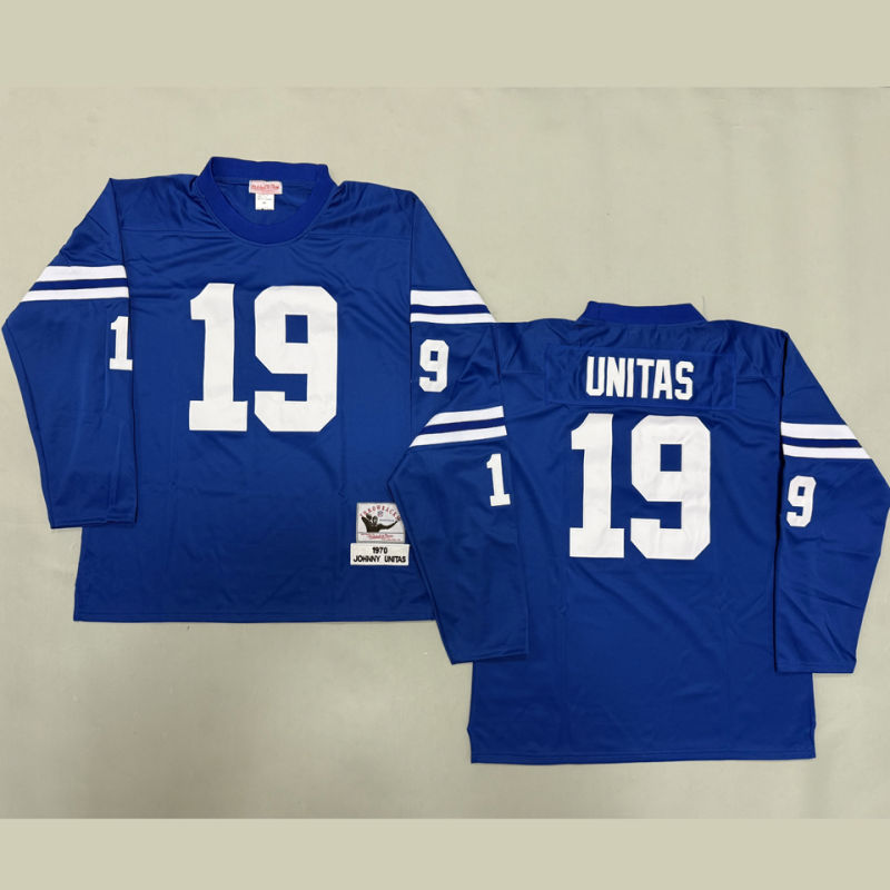 UNITAS #19 Men's Indianapolis Colts Retro NFL Jersey