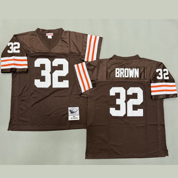 BROWN #32 Men's Cleveland Browns Retro NFL Jersey 布朗