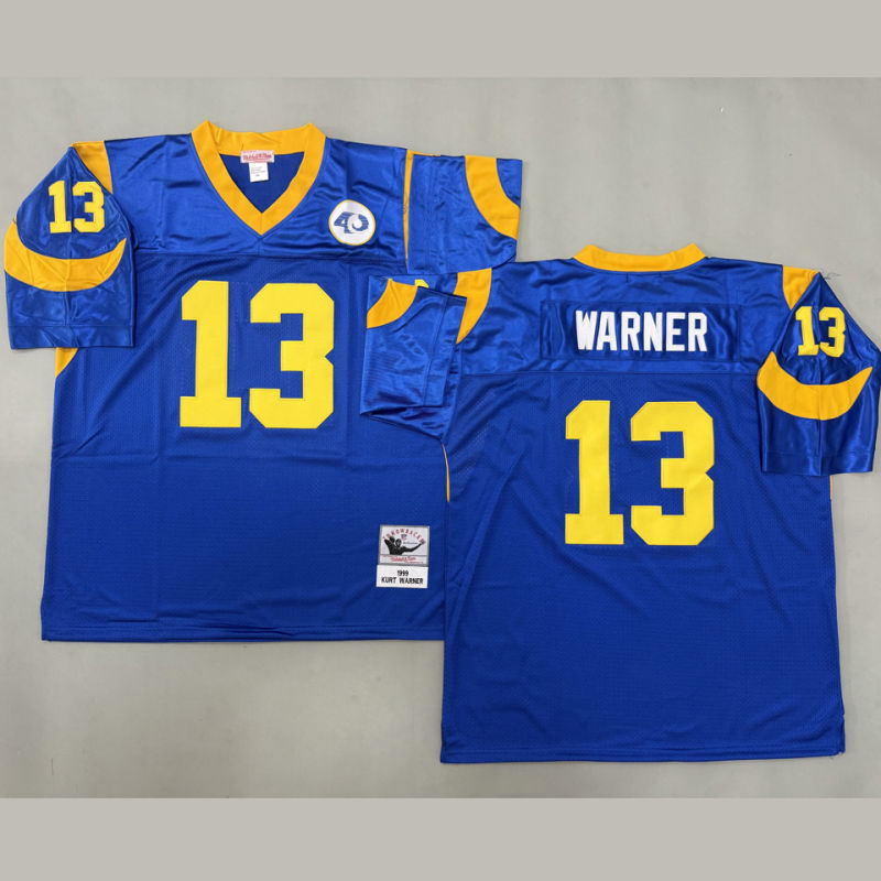 WARNER #13 Men's Los Angeles Rams Retro NFL Jersey