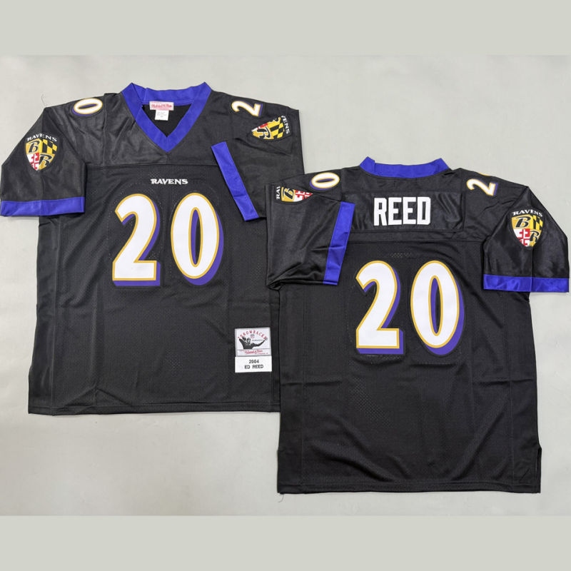 REED #20 Men's Baltimore Ravens Retro NFL Jersey