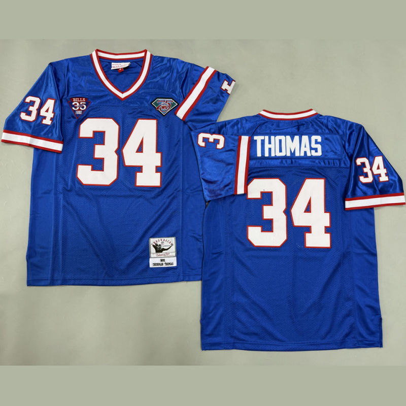 THOMAS #34 Men's Buffalo Bills Retro NFL Jersey