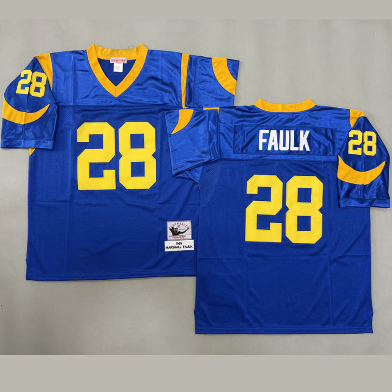 FAULK #28 Men's Los Angeles Rams Retro NFL Jersey