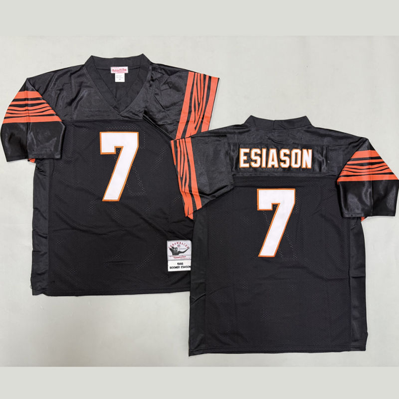 WOODSZ #7 Men's Cincinnati Bengals Retro NFL Jersey
