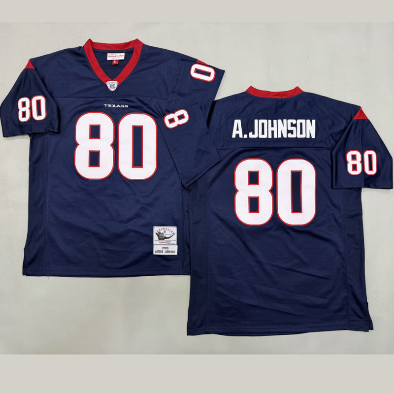 A JOHNSON #80 Men's Houston Texans Retro NFL Jersey