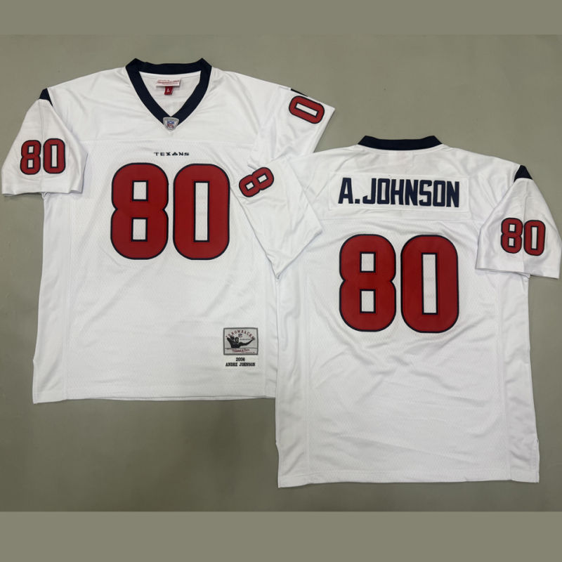 A JOHNSON #80 Men's Houston Texans Retro NFL Jersey