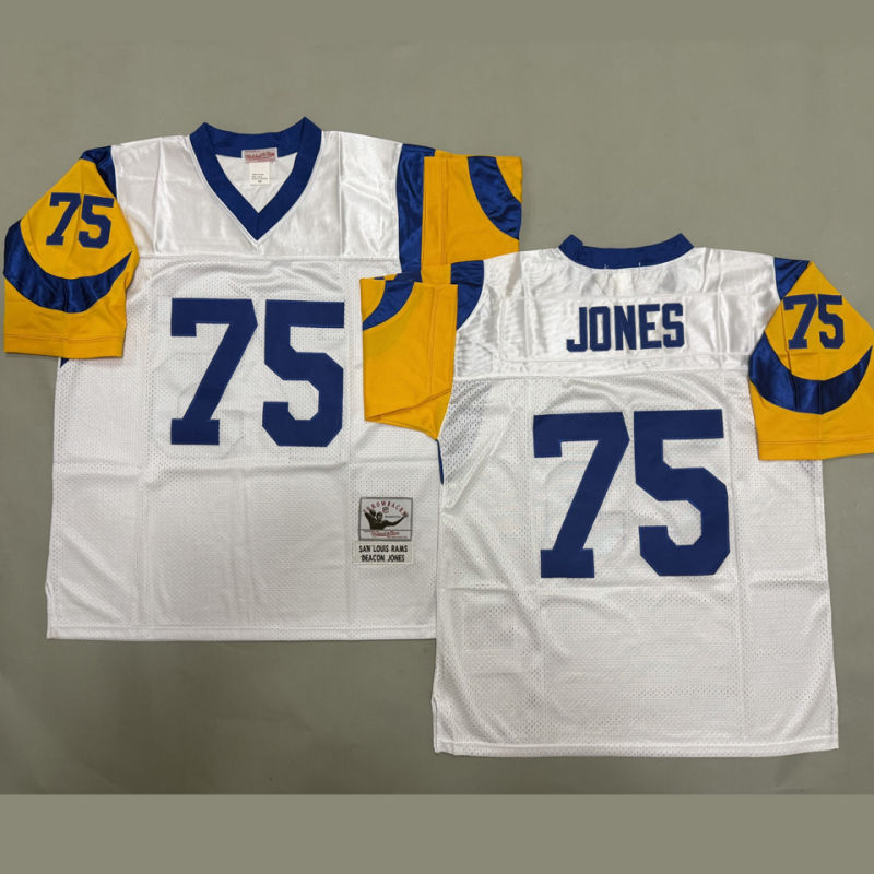 JONES #75 Men's Los Angeles Rams Retro NFL Jersey