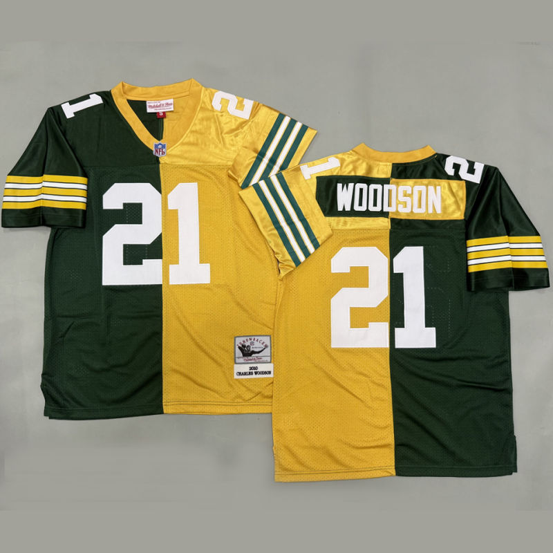WOODSON #21 Men's Green Bay Packers Retro NFL Jersey