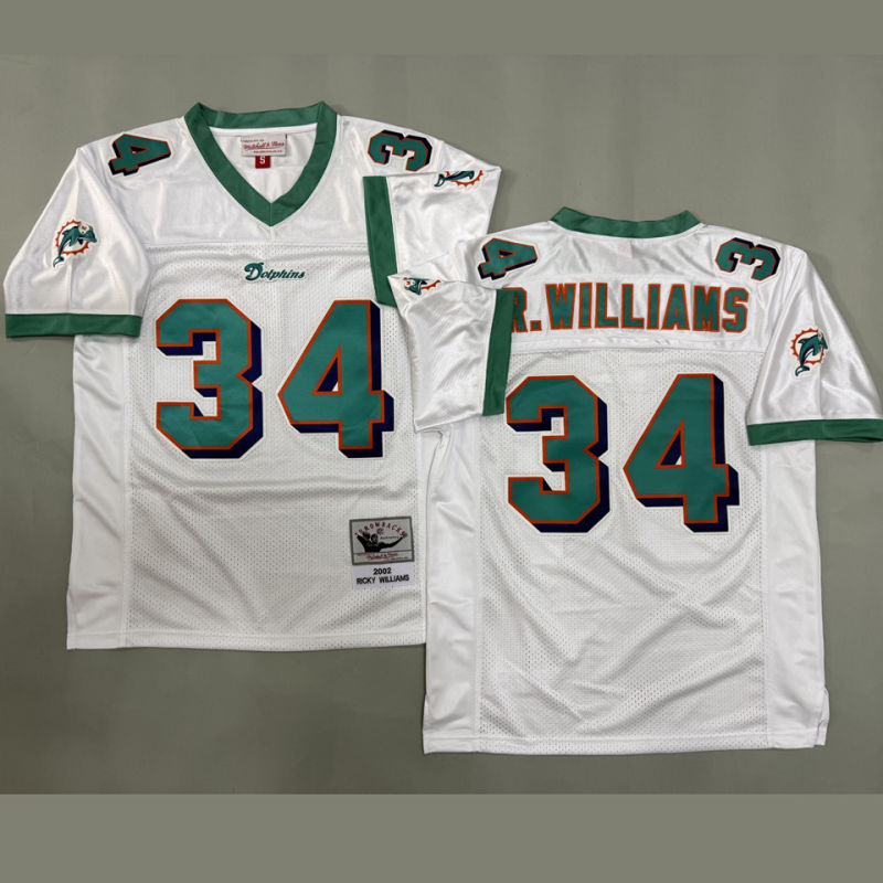 R WILLIAMS #34 Men's Miami Dolphins Retro NFL Jersey