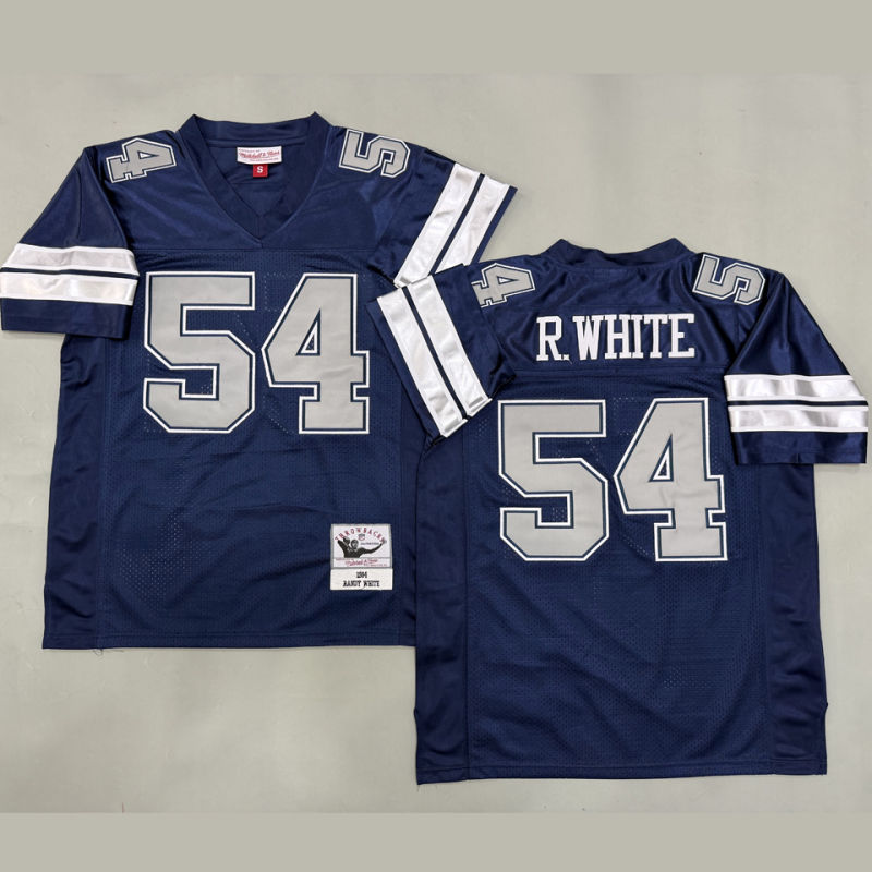 R WHITE #54 Men's Dallas Cowboys Retro NFL Jersey