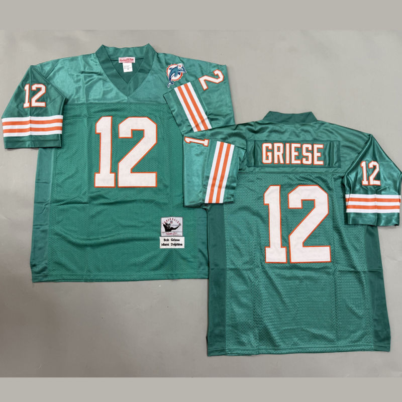 GRIESE #12 Men's Miami Dolphins Retro NFL Jersey