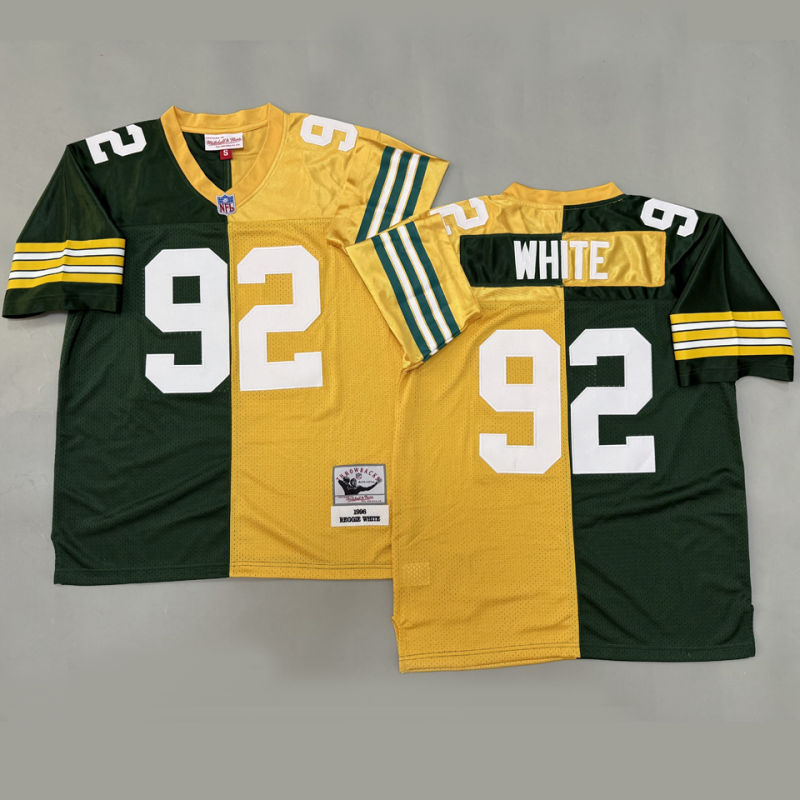 WHITE #92 Men's Green Bay Packers Retro NFL Jersey