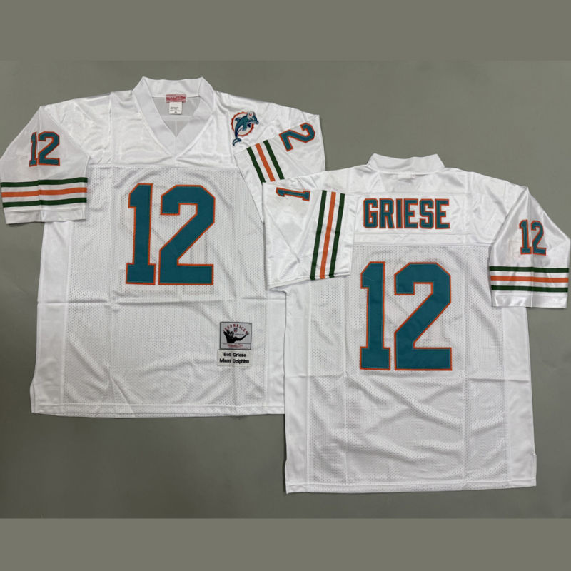 GRIESE #12 Men's Miami Dolphins Retro NFL Jersey