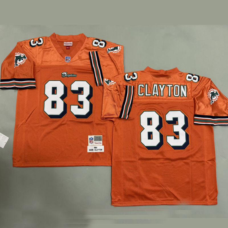 CLAYTON #83 Men's Miami Dolphins Retro NFL Jersey