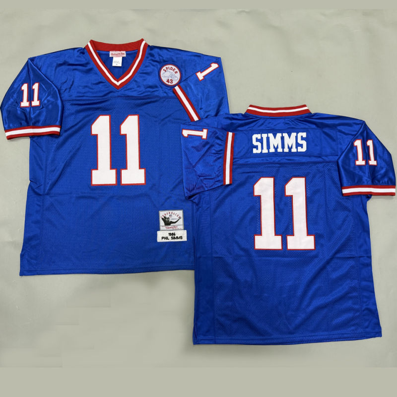 SIMMS #11 Men's New York Giants Retro NFL Jersey