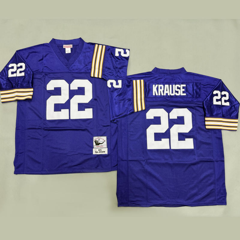 KRAUSE #22 Men's Minnesota Vikings Retro NFL Jersey