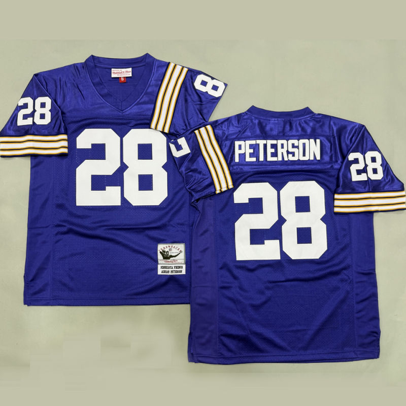PETERSON #28 Men's Minnesota Vikings Retro NFL Jersey