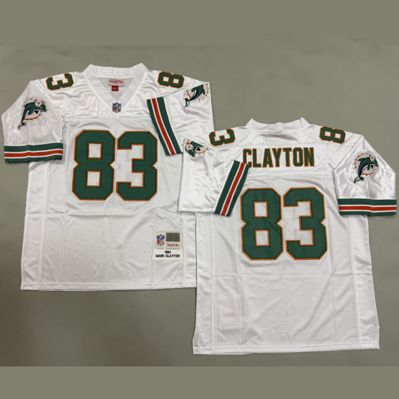 CLAYTON #83 Men's Miami Dolphins Retro NFL Jersey