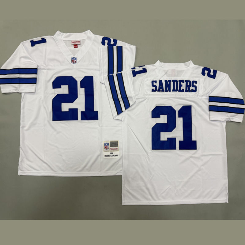 SANDERS #21 Men's Dallas Cowboys Retro NFL Jersey
