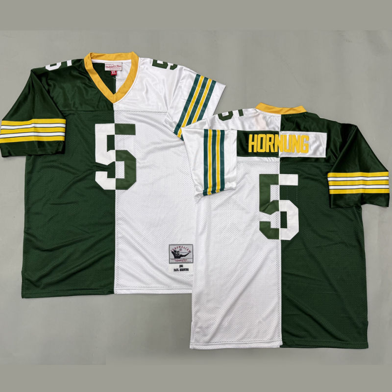 HORNUNNNG #5 Men's Green Bay Packers Retro NFL Jersey