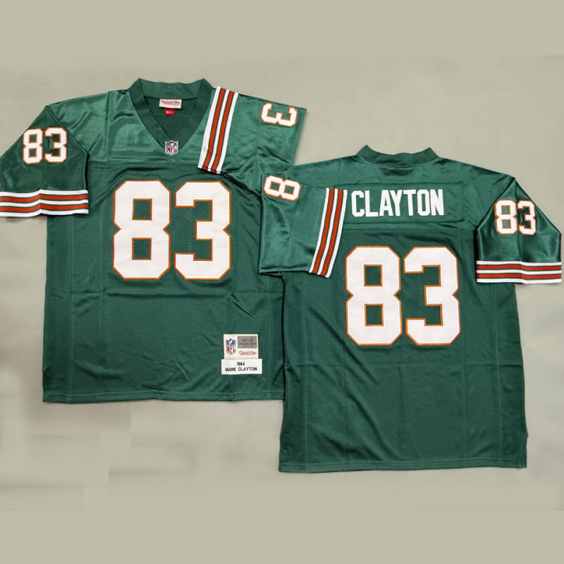 CLAYTON #83 Men's Miami Dolphins Retro NFL Jersey