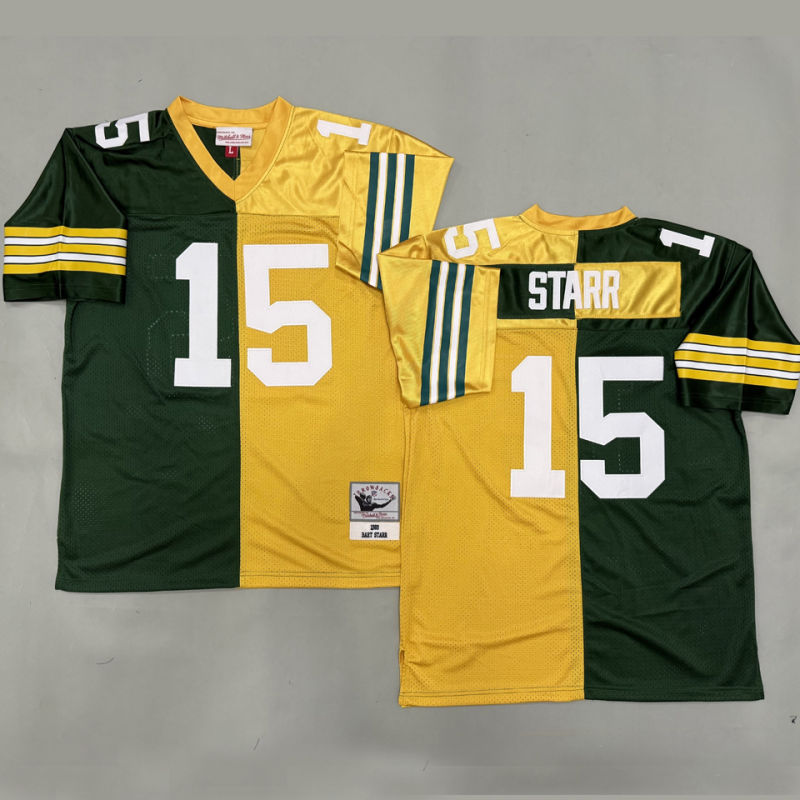 STARR #15 Men's Green Bay Packers Retro NFL Jersey