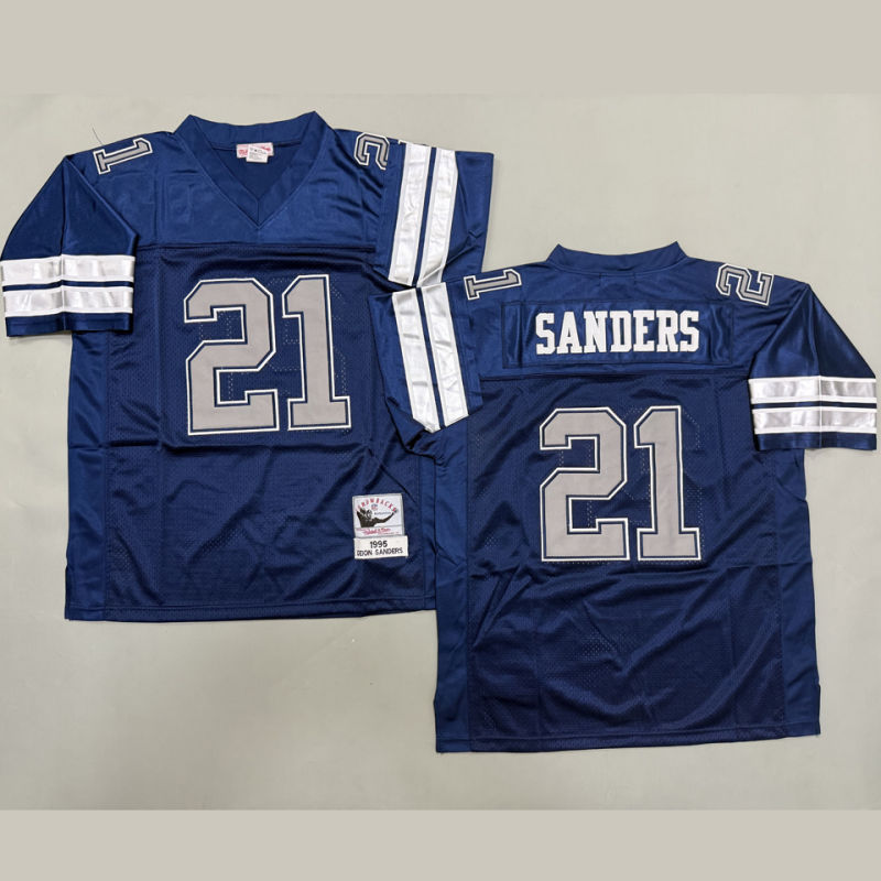 SANDERS #21 Men's Dallas Cowboys Retro NFL Jersey