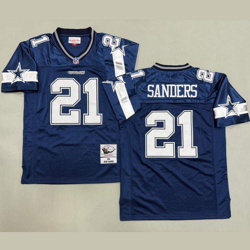 SANDERS #21 Men's Dallas Cowboys Retro NFL Jersey