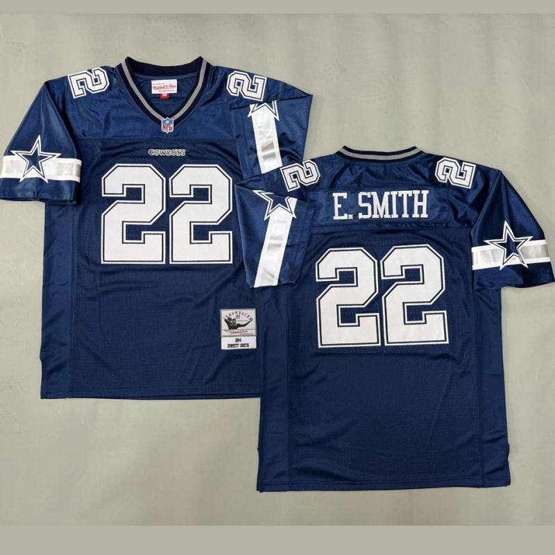E SMITH #22 Men's Dallas Cowboys Retro NFL Jersey